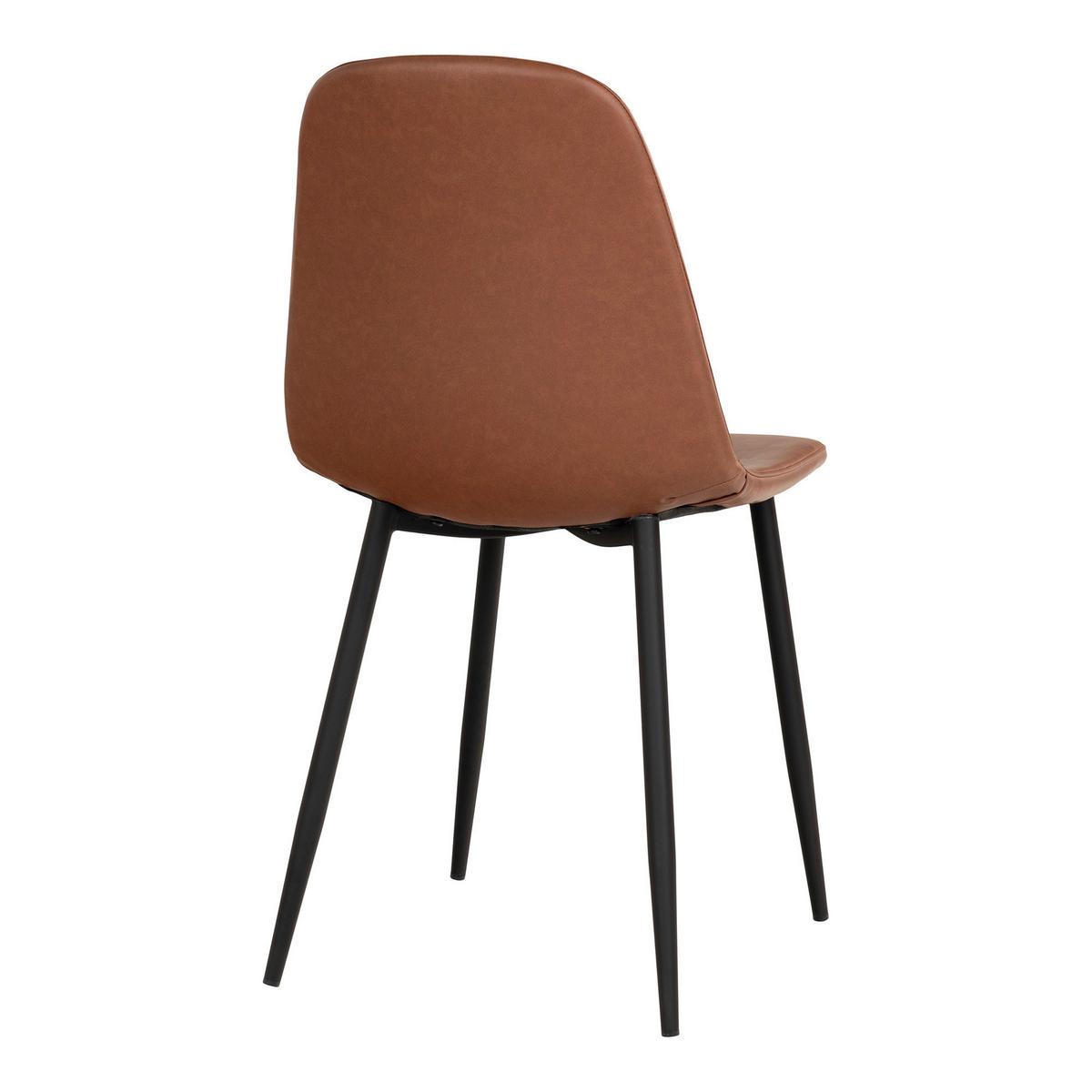 Stuhl-set Stockholm Cognac B: 44 Cm - Cognac/Schwarz, MODERN, Textil/Metall (44/86/54cm) - MID.YOU