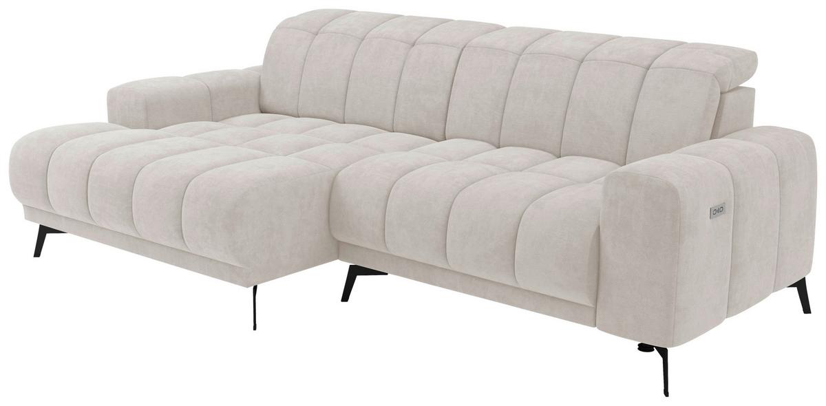 Rohová sedačka LAYA, levá, krémová tkanina MEMPHIS - krémová, Moderní, textil (155/250cm) - Premium Living