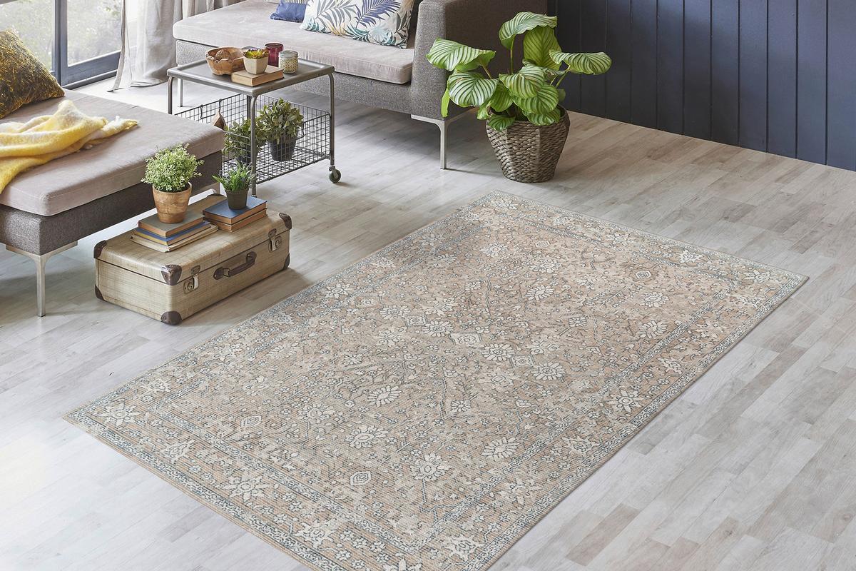 Vintage-teppich Percy 100 - Beige/Grün, KONVENTIONELL, Textil (160/230cm)