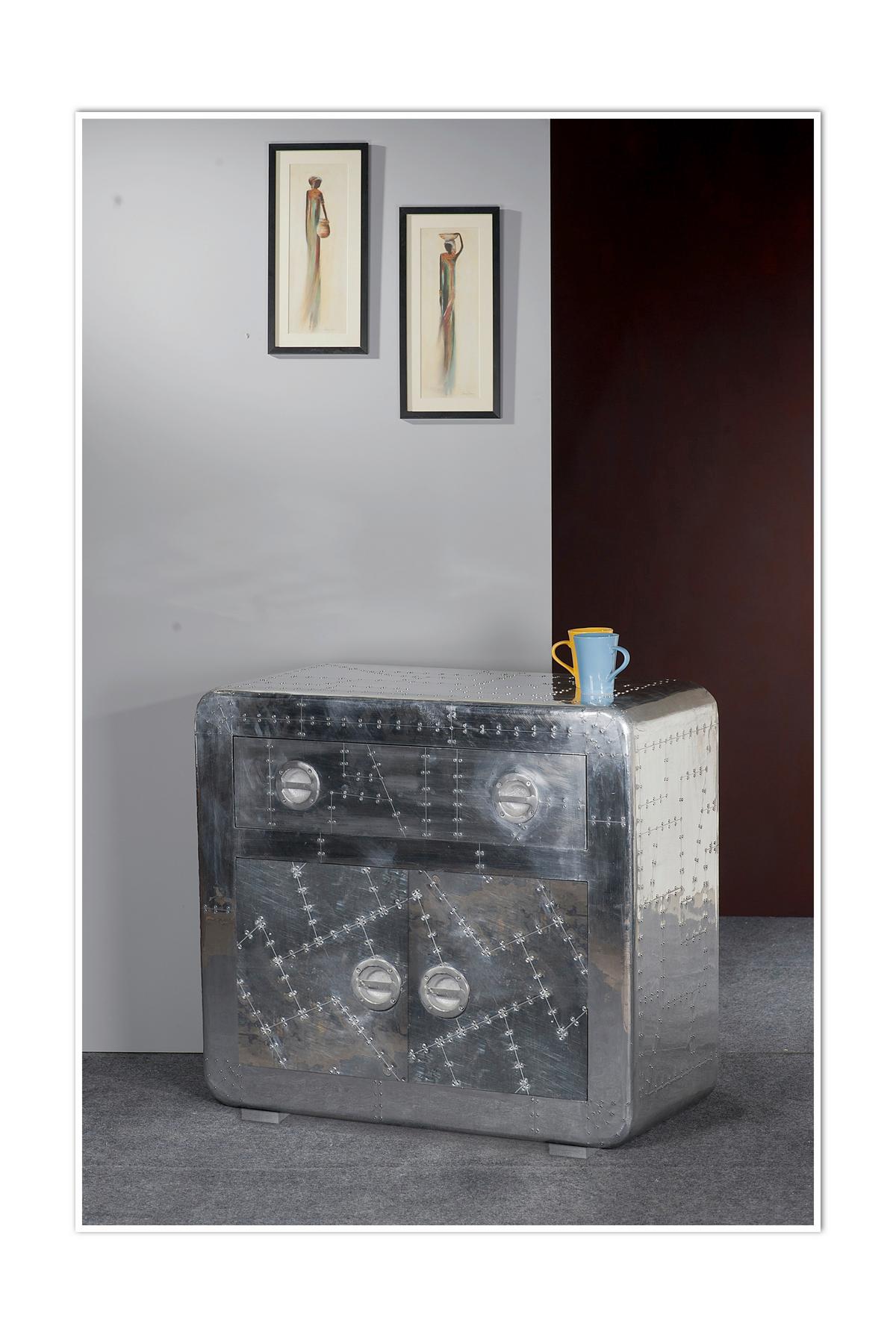 KOMMODE Silberfarben B: 90cm - Silberfarben, Design, Holz/Holzwerkstoff (90/80/40cm) - MID.YOU