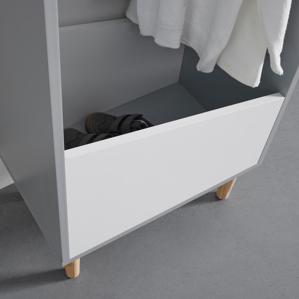 Dětská skříň ve tvaru domečku Adelia - šedá/bílá, Moderní (48/116/30cm) - Bessagi Kids