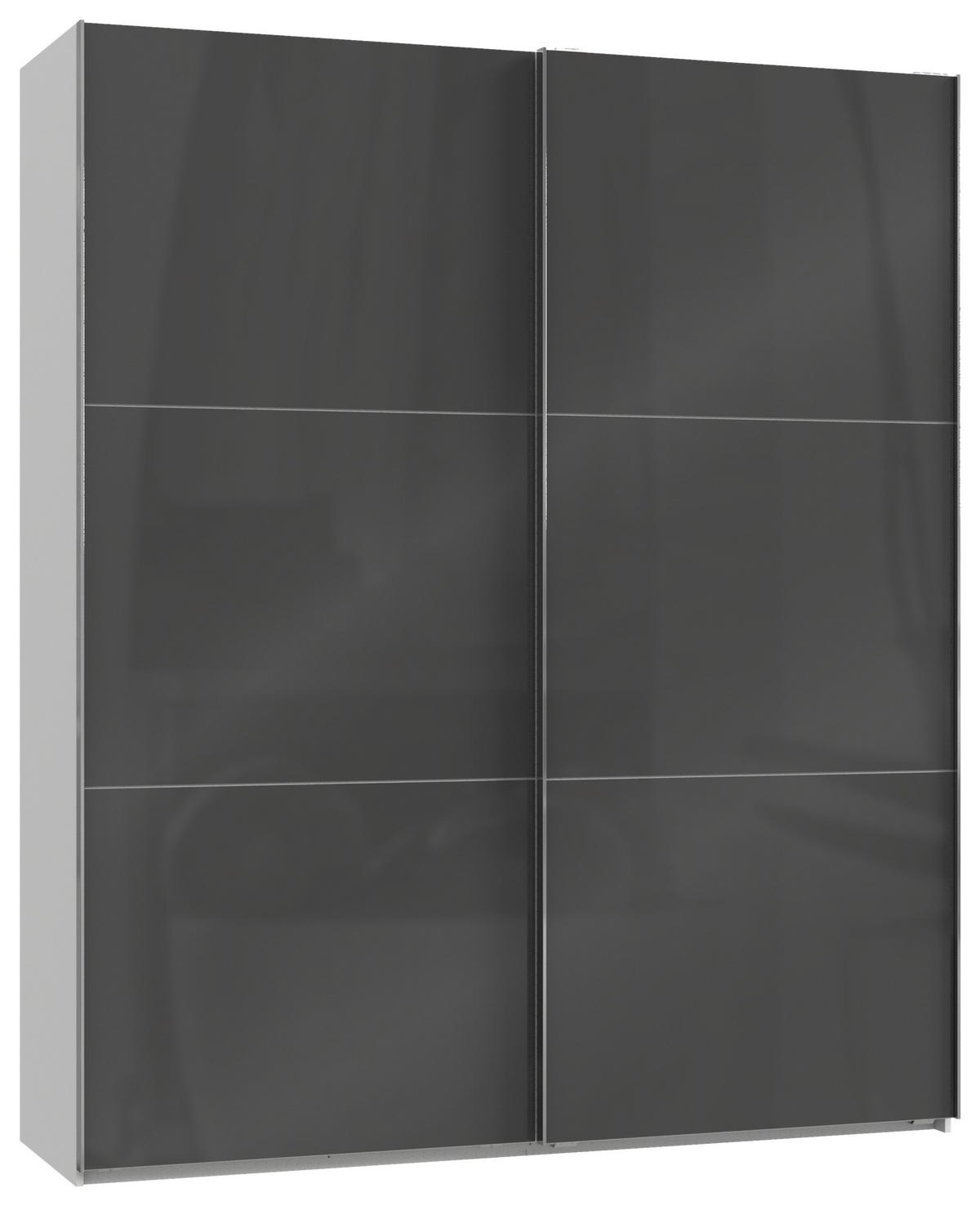 Schwebetürenschrank B: 200 Cm Level 36c Grau/weiß - Weiß/Grau, MODERN, Holzwerkstoff (200/236/65cm) - MID.YOU