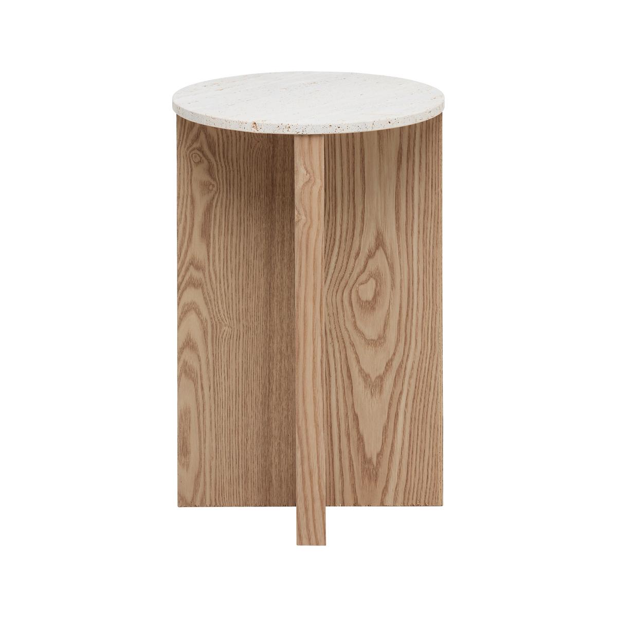 Príručný stolík MATERA p. 34 cm - prírodná farba, Modern, kompozitné drevo/kameň (34/54cm) - Premium Living
