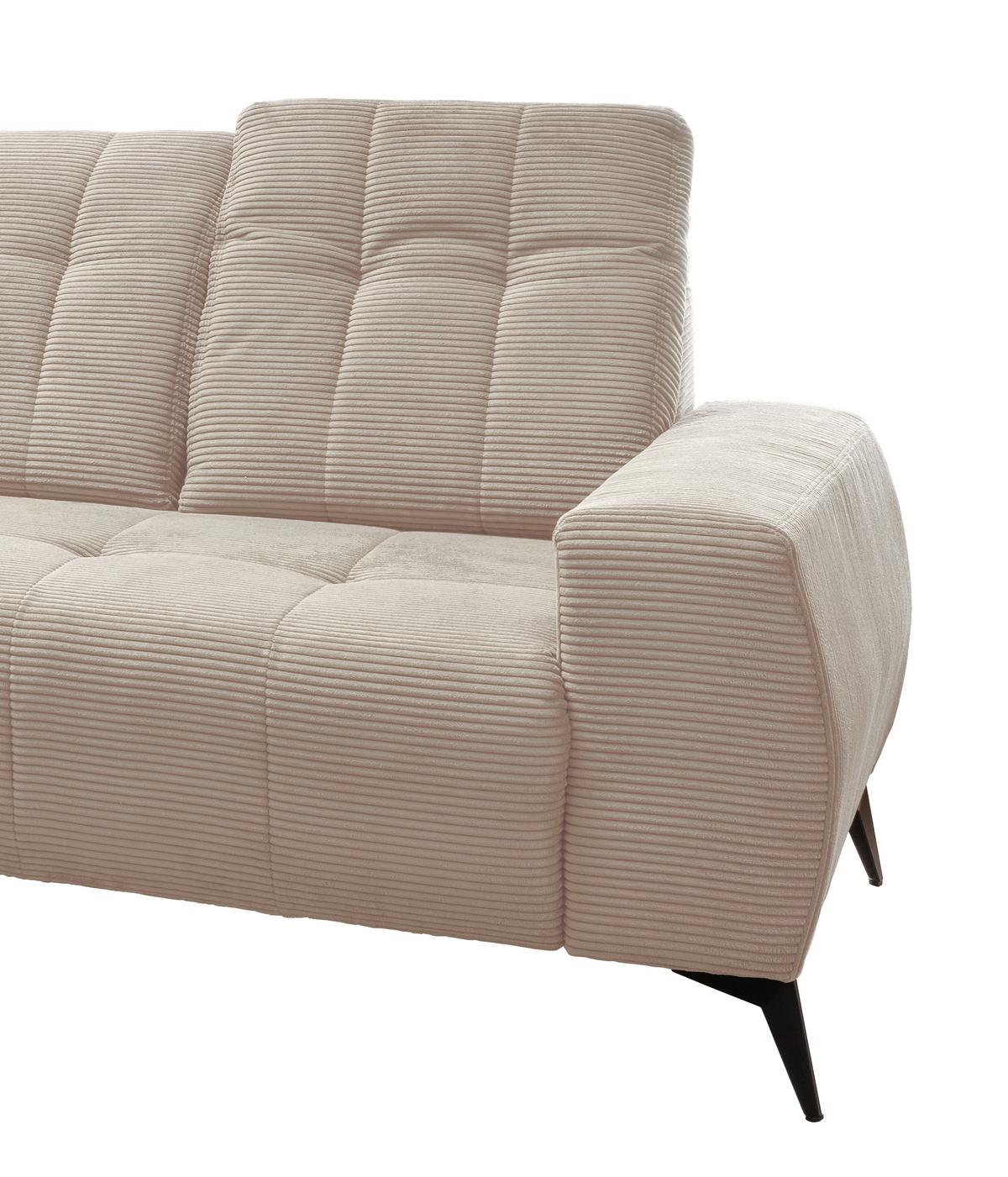 Ecksofa mit USB Anschluss Sano, Beige, S: 180x258 cm - Beige/Schwarz, MODERN, Textil (180/258cm) - Livetastic