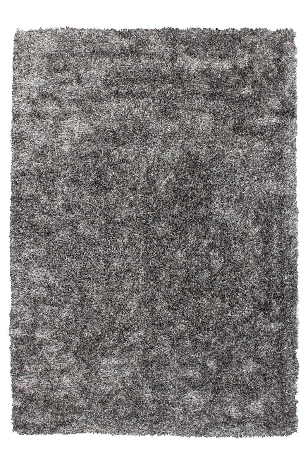 HOCHFLORTEPPICH Grau/Weiß, BxL: ca. 80x150 cm - Weiß/Grau, KONVENTIONELL, Textil (80/150cm) - Kayoom
