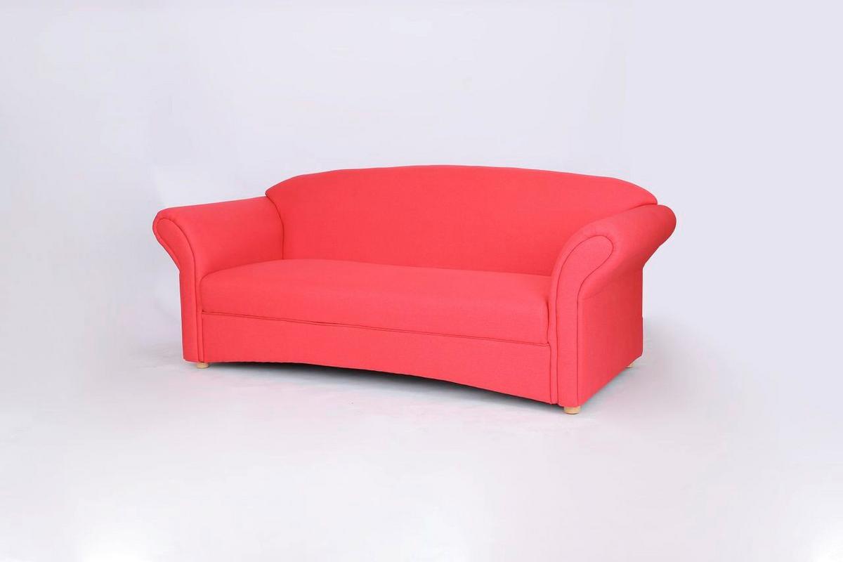 3-Sitzer Loretta ca. 204x83x85 rosa, Belastbarkeit ca. 300 kg - Hellrot, Basics, Holz/Textil (204/83/85cm)