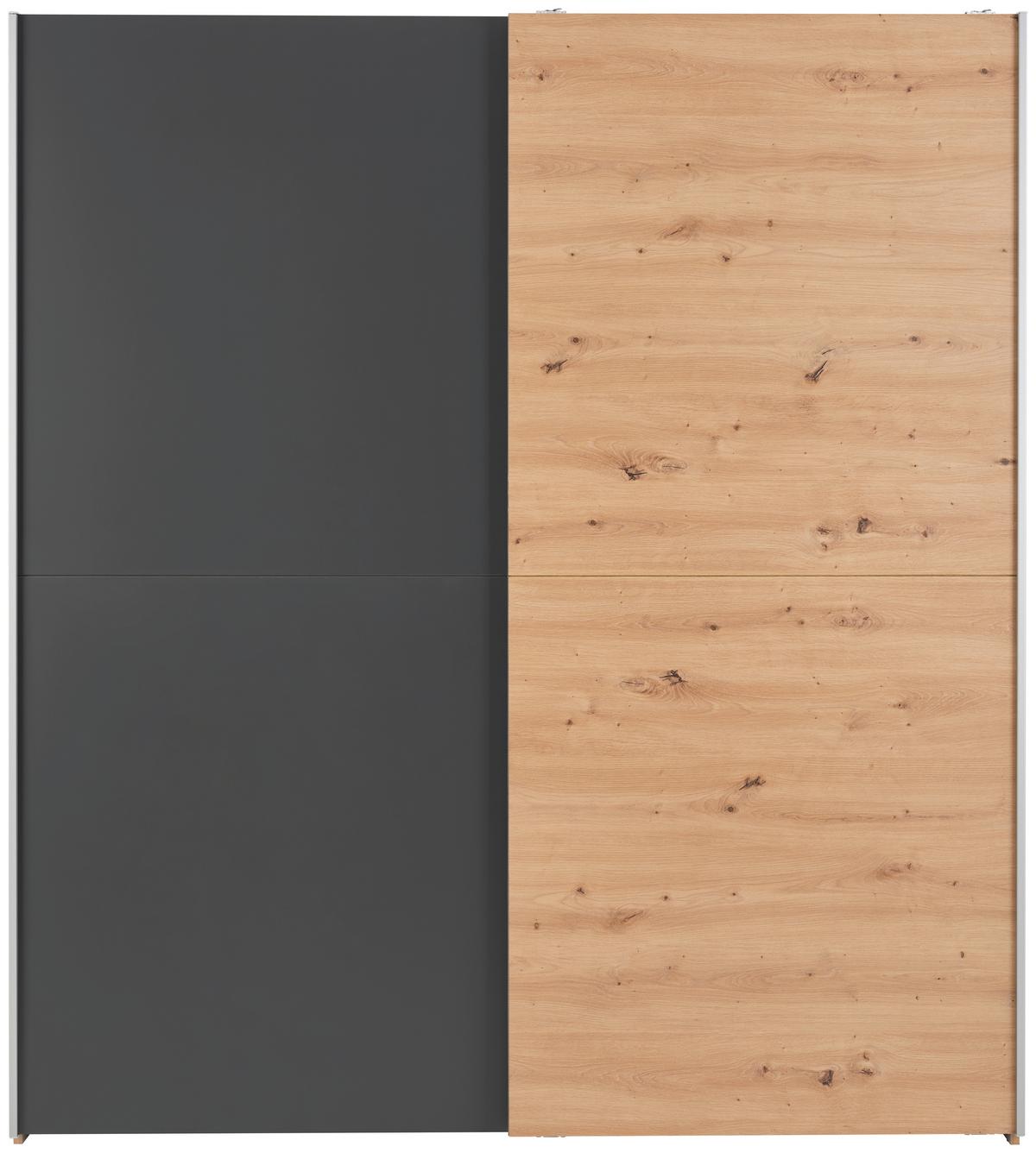 Tolóajtós Szekrény Time 170/190cm - grafitszürke/Artisan tölgy, Basics, faalapú anyag (170/191/59cm) - Best Price