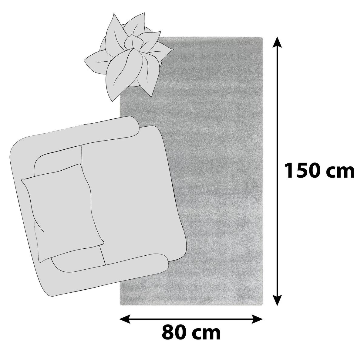 Hochflorteppich Bellevue Mintgrün 80x150 cm - Mintgrün, Basics, Textil (80/150cm) - Novel