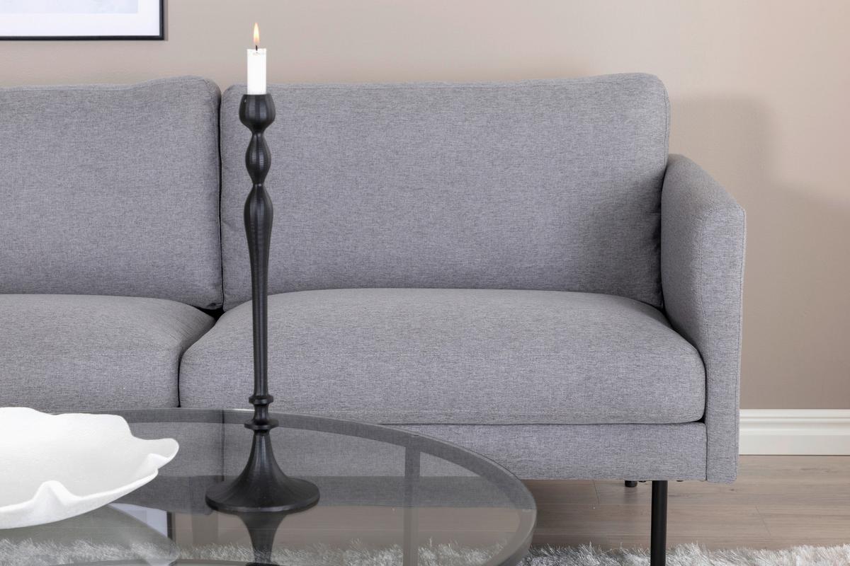 2-Sitzer-Sofa Zoom - Schwarz/Grau, Design, Textil/Metall (180/78/80cm) - Livetastic