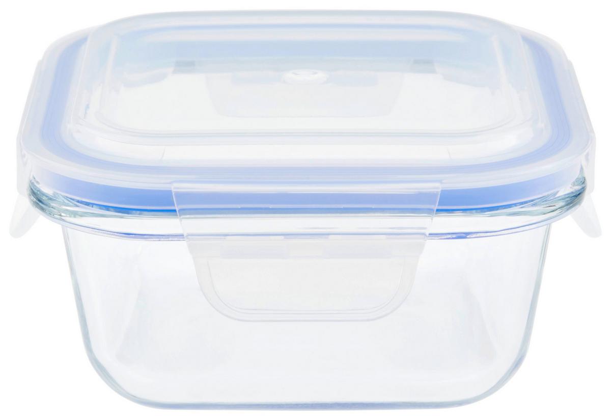 Vorratsdose Kimi - Blau/Klar, Basics, Glas/Kunststoff (11,2/11,2/4,9cm) - James Wood
