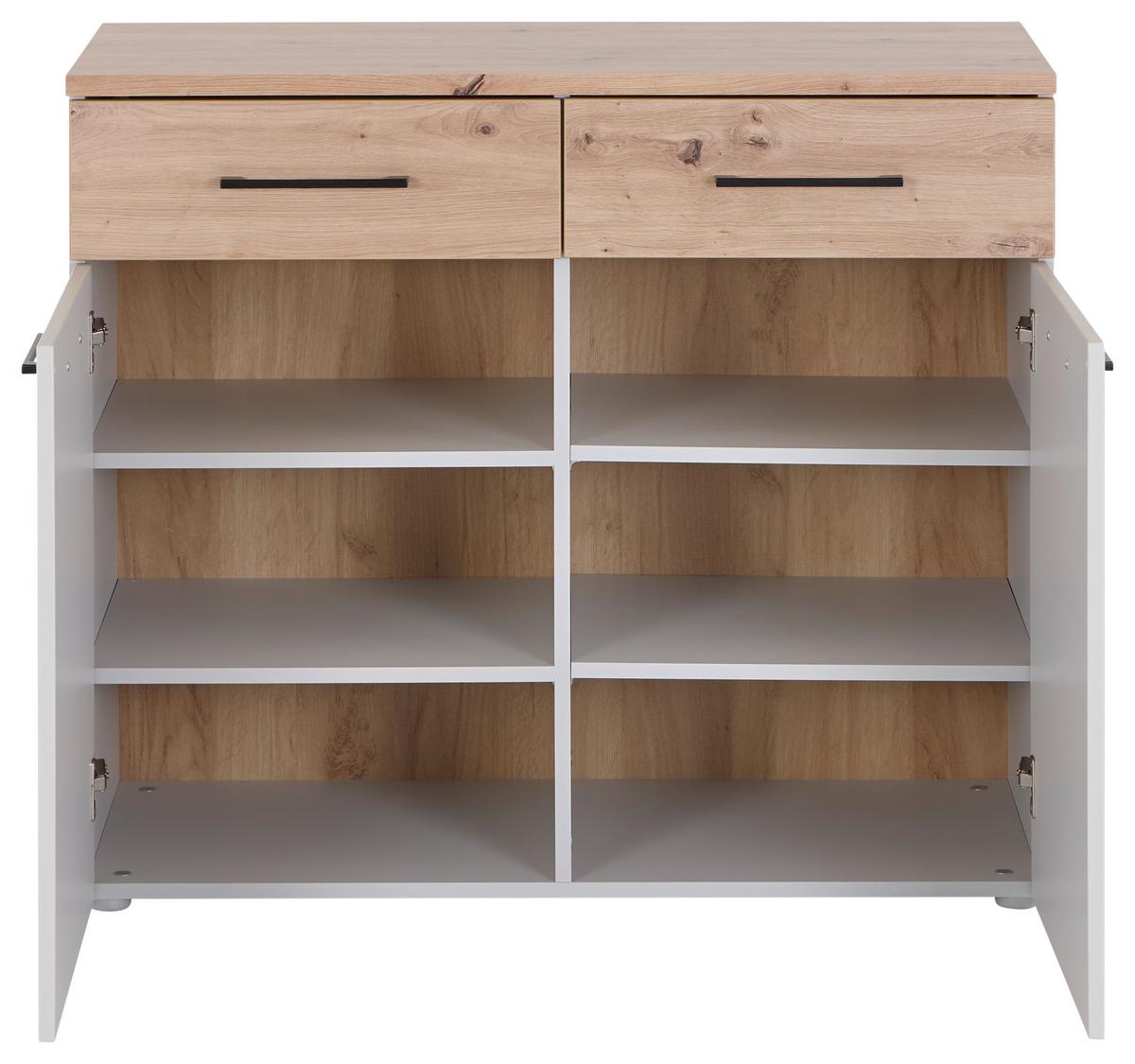 Kommode 100 cm Kontor K11, Eiche Dekor - Eichefarben/Grau, MODERN, Holzwerkstoff (100/87,6/47cm)