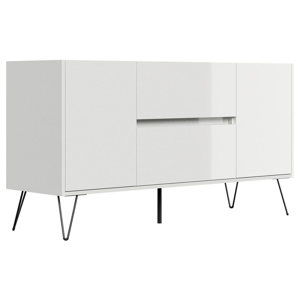 Sideboard Posseik Industrial Weiß B: 139 cm