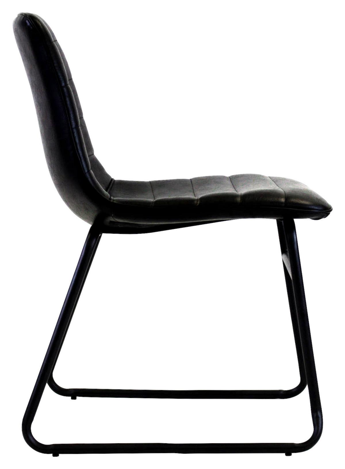 Esszimmerstuhl Milan Schwarz 2er-Set - Schwarz, KONVENTIONELL, Kunststoff/Textil (48/77/56cm) - MID.YOU