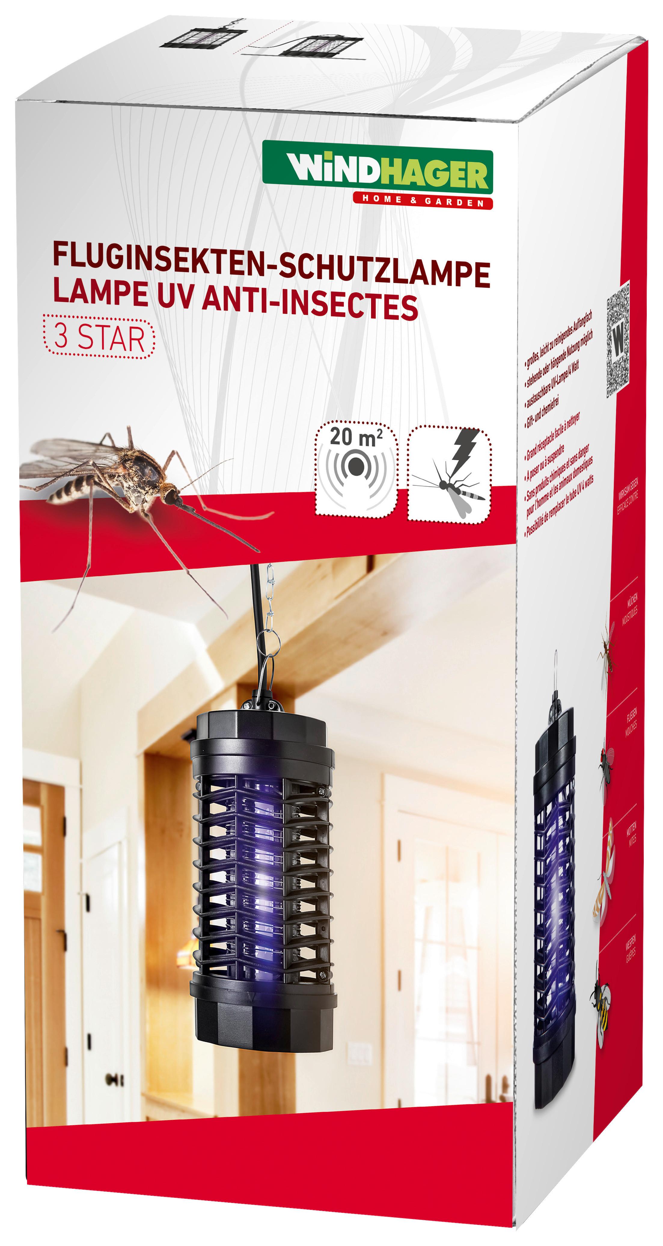 Lichtfalle Zum Stellen/ Hängen, Insektenvernichter - Schwarz, Basics