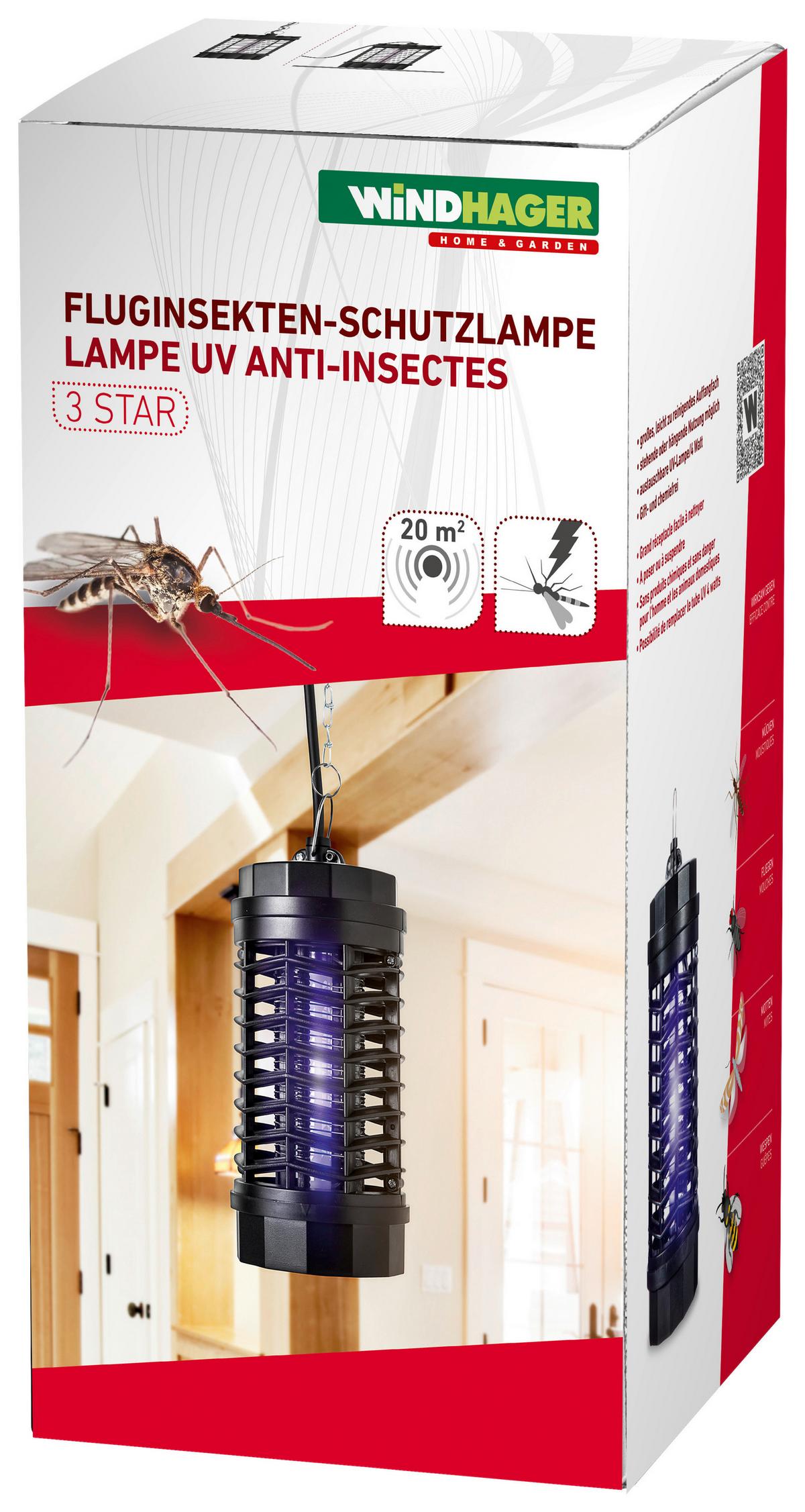 Lichtfalle Zum Stellen/ Hängen, Insektenvernichter - Schwarz, Basics