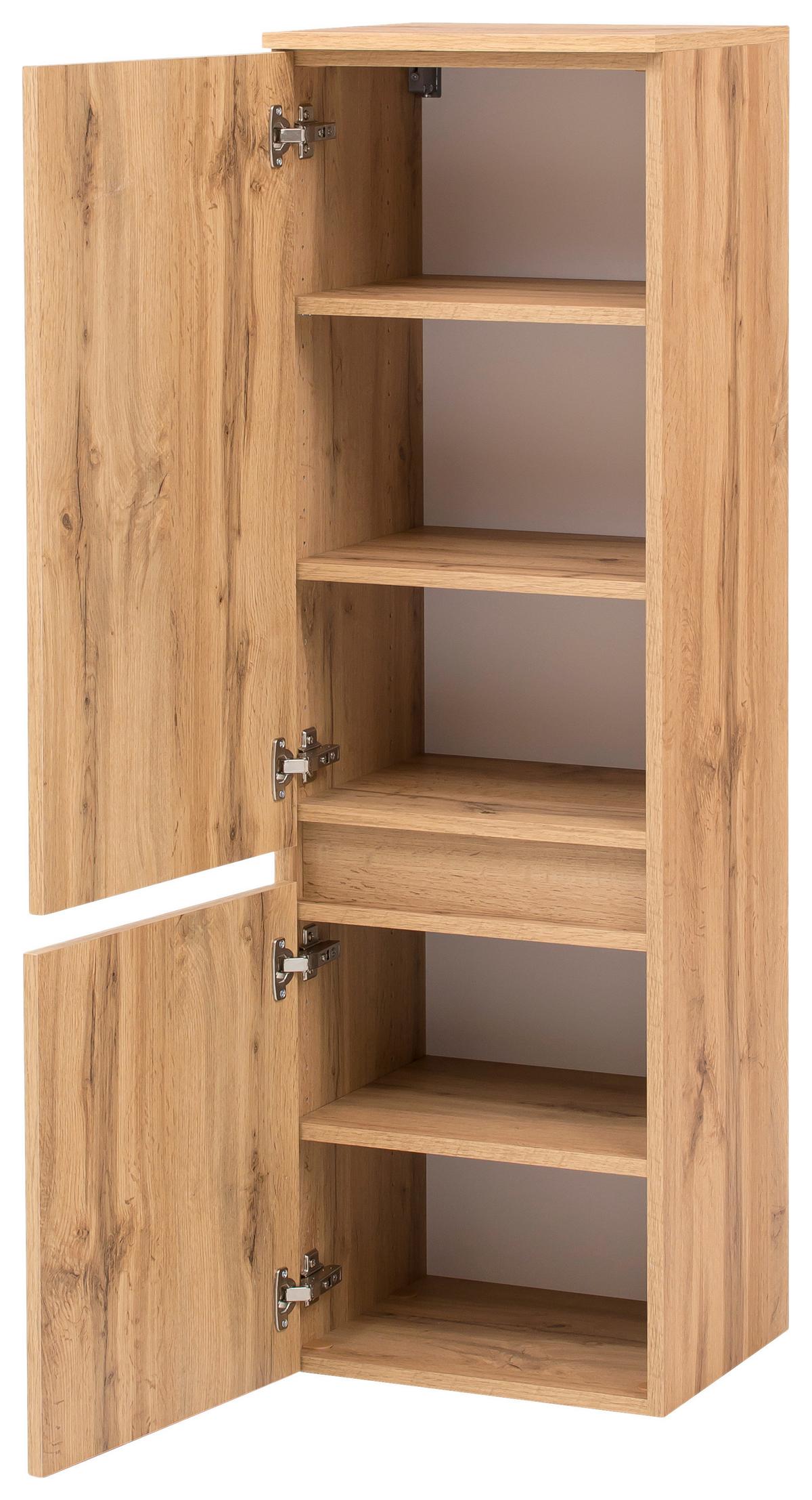 Badmöbel-Set 4-Tlg. inkl. LED Helsinki, Weiß/Eiche - Eichefarben/Weiß, KONVENTIONELL, Glas/Holzwerkstoff (120cm) - Held