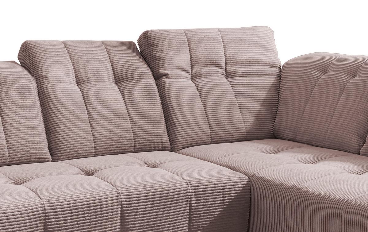 Ecksofa Mit Usb Anschluss Sano, Rosa, S: 261x200 Cm - Schwarz/Rosa, MODERN, Textil (261/200cm) - Livetastic