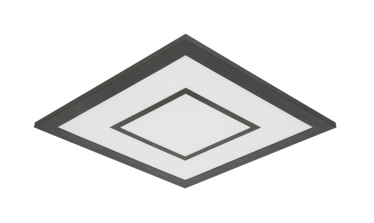 STROPNÍ LED SVÍTIDLO Prem, 35/35/6cm - černá, Moderní, kov/plast (30/30/5,5cm) - Modern Living