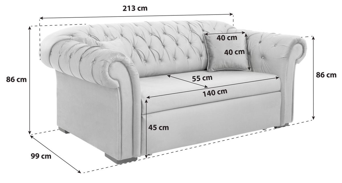 Schlafsofa Cupido - Anthrazit/Schwarz, Design, Textil (213/86/99cm) - MID.YOU