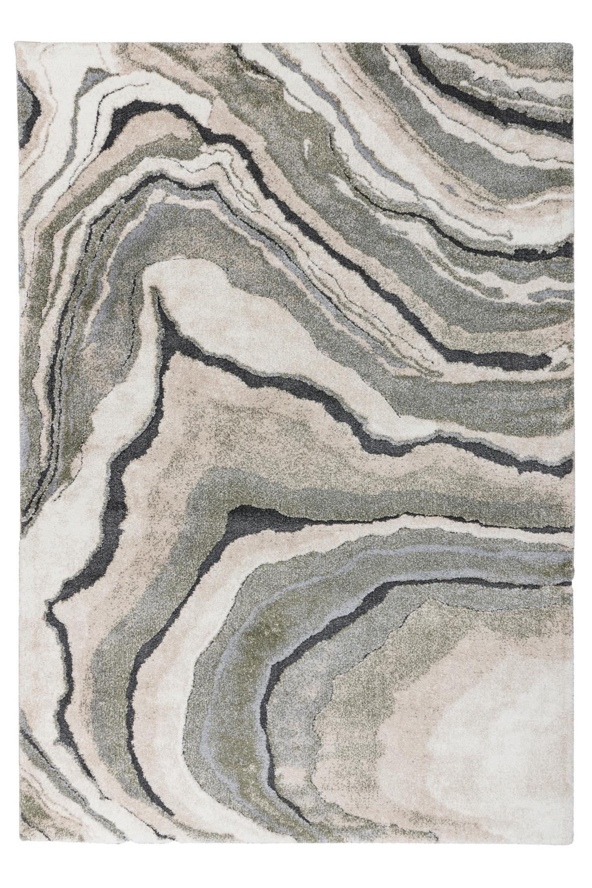 Webteppich My Bologna 461 Green 120 X 170 - Hellgrau/Grün, KONVENTIONELL, Kunststoff/Textil (120/170cm) - Obsession