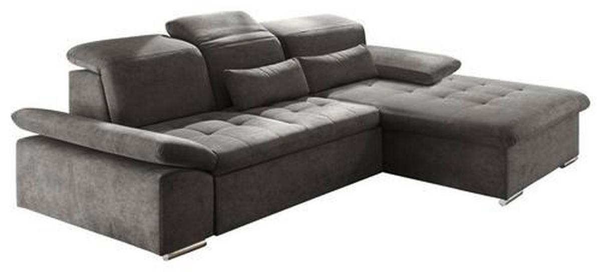 Rohová sedačka WAYNE LC - barvy stříbra/tmavě šedá, Konvenční, kompozitní dřevo/textil (276/188cm) - MID.YOU