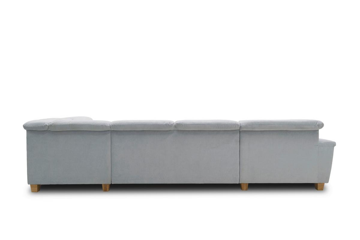 Wohnlandschaft Franzi Mit Schlaffunktion Pastellblau - Pastellblau/Eichefarben, KONVENTIONELL, Textil (170/352/214cm) - MID.YOU