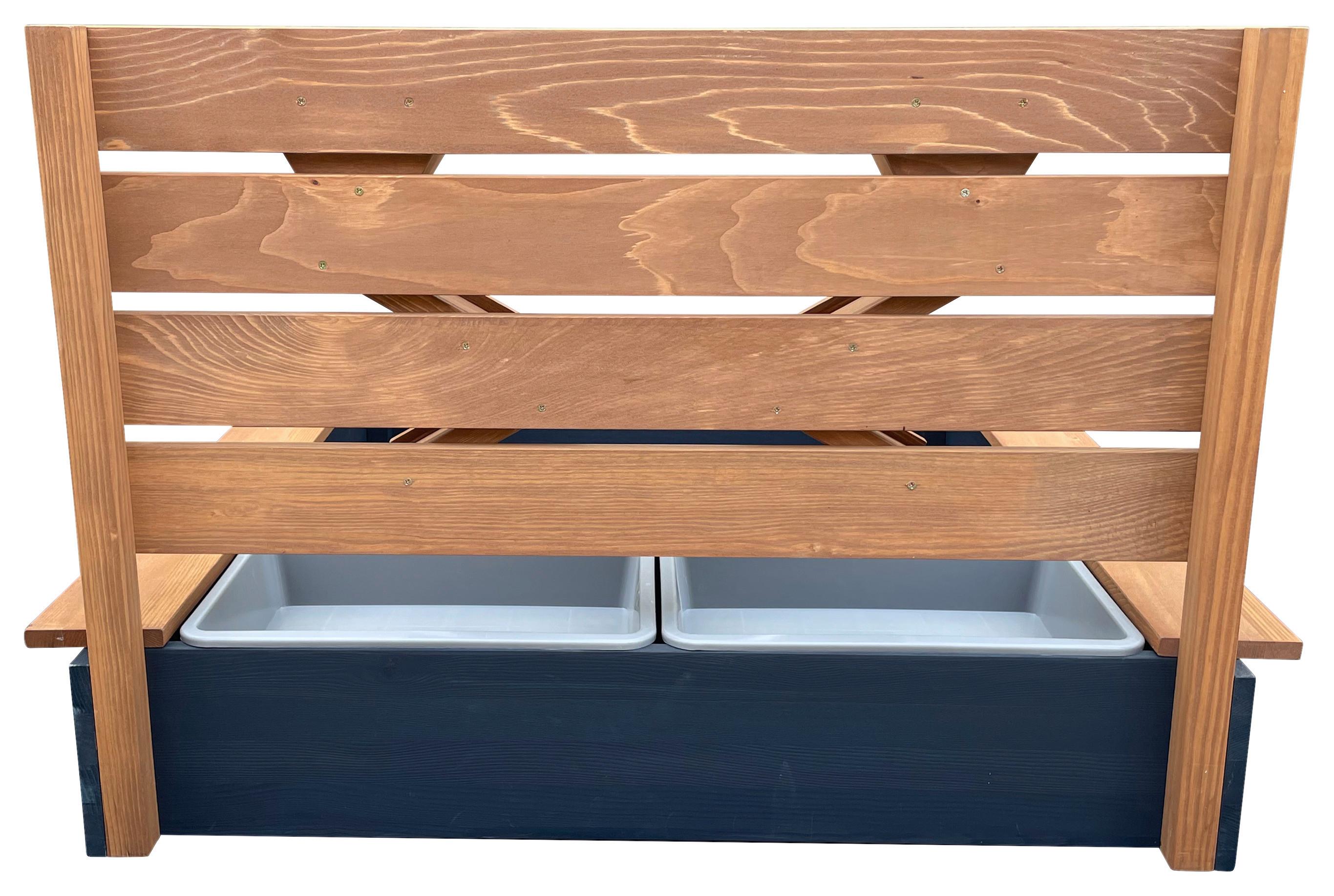 Sandkasten A031.044.00 - Anthrazit/Braun, KONVENTIONELL, Holz (114.5/58.5/91.5cm) - Ambia Garden