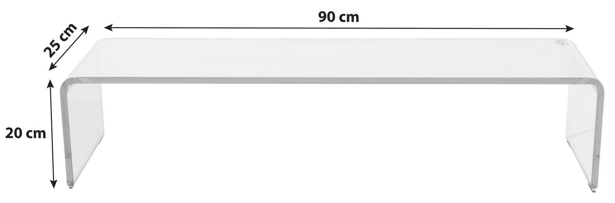 Tv-magasító Hagen - átlátszó, Modern, Üveg (90/20/25cm)