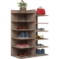 Schuhregale Enosa 12 Schuhpaare Sonoma Eiche H:80cm - Sonoma Eiche, Basics, Holzwerkstoff (60/80/30cm) - MID.YOU