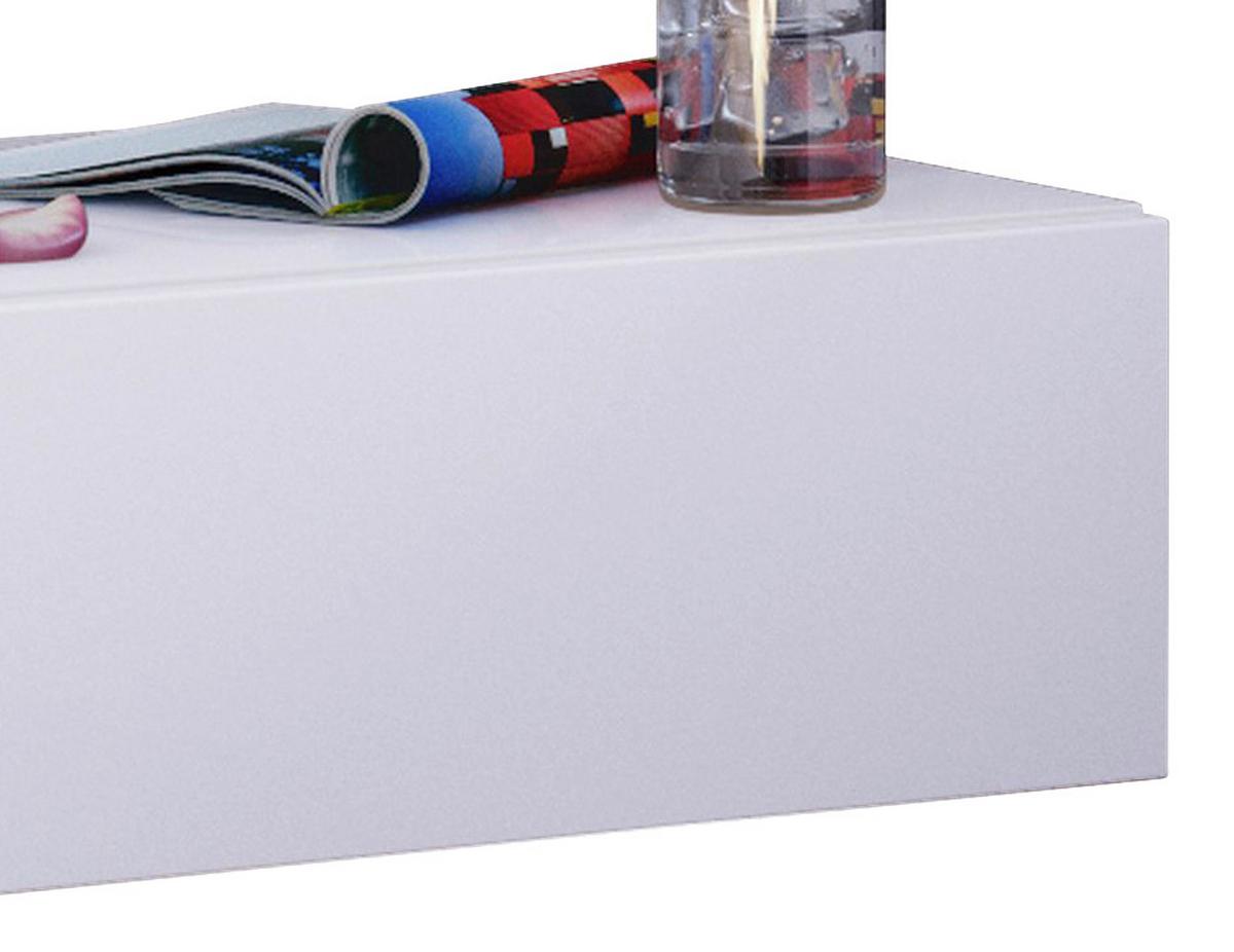 Nachtkästchen Weiß H: 15 cm Hängend Dormas - Weiß, Design, Holzwerkstoff (46/15/30cm) - MID.YOU