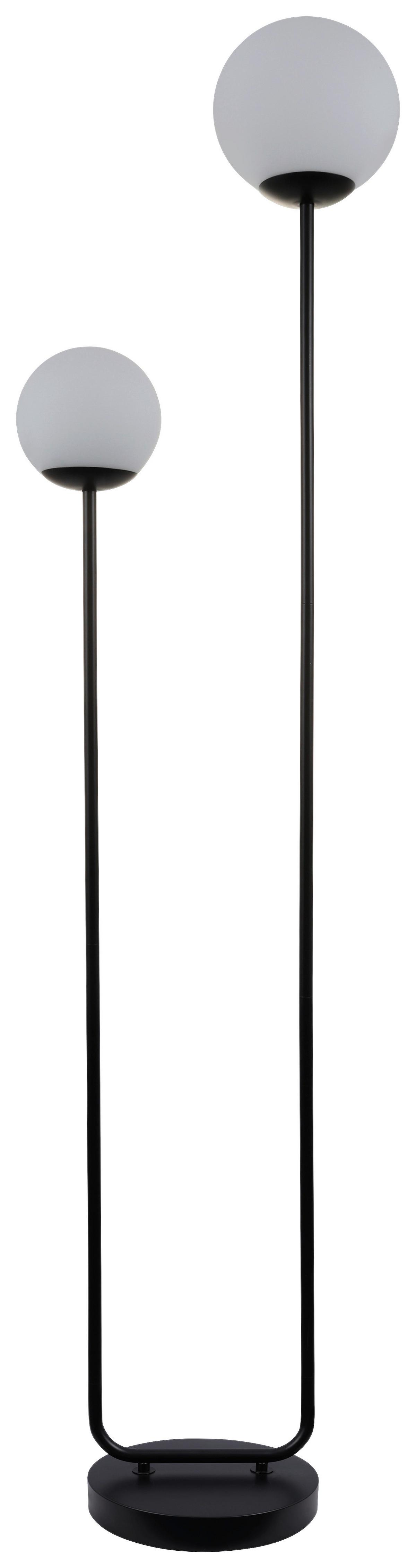 Stehleuchte Sehr - Schwarz/Weiß, MODERN, Glas/Metall (35/160cm)