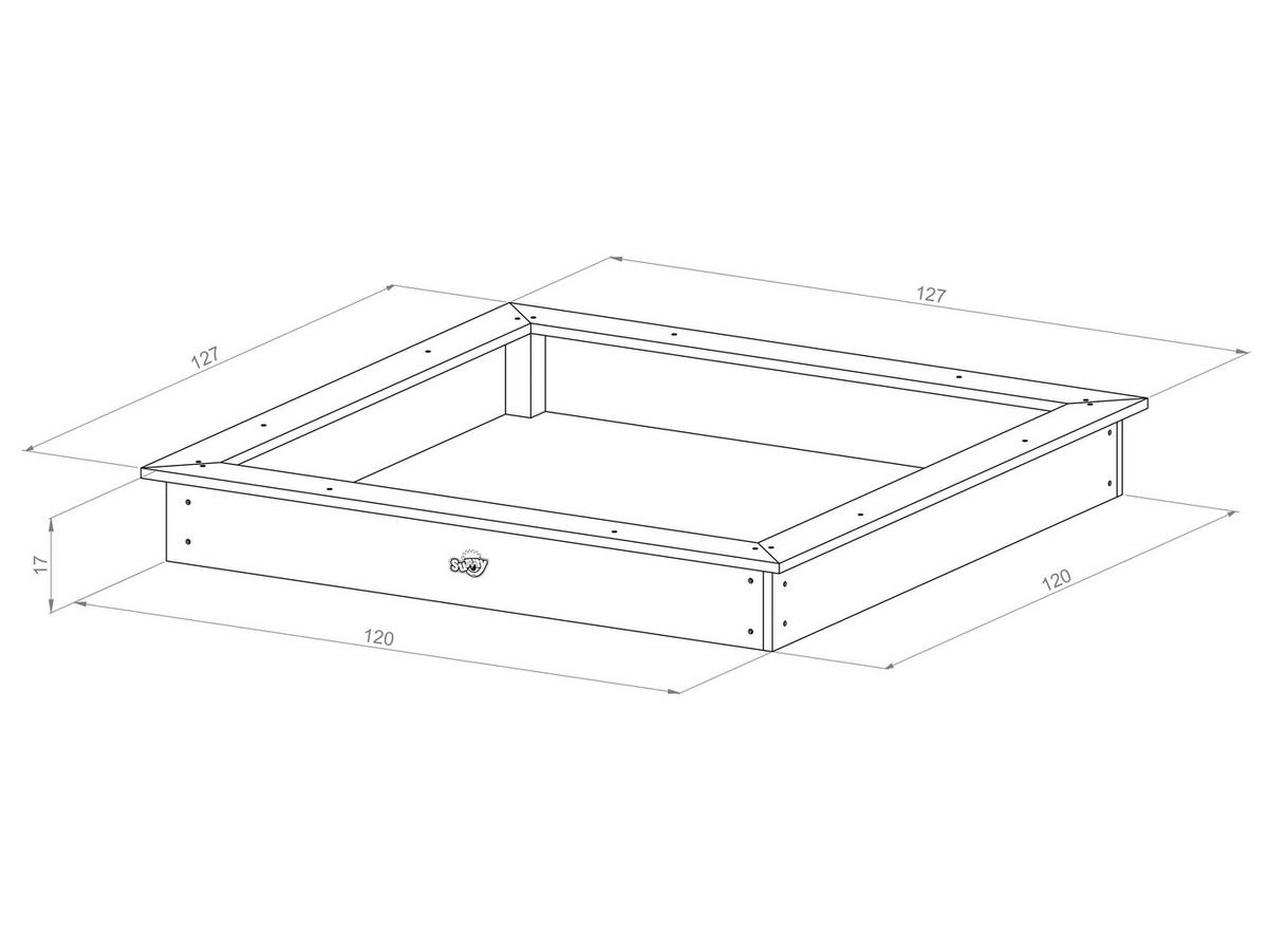 Sandkasten S052.001.01 - Schwarz/Weiß, KONVENTIONELL, Holz (126,8/17/127cm) - Ambia Garden