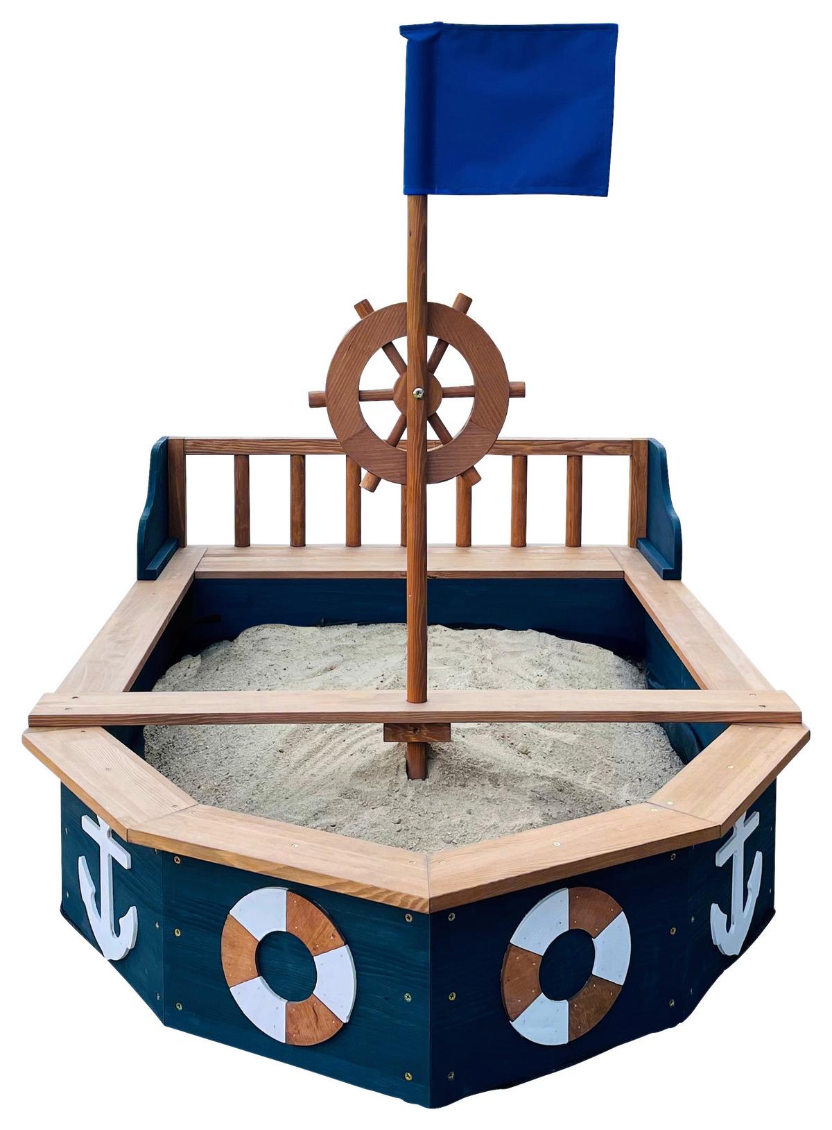 Sandkasten A031.045.00 - Anthrazit/Braun, KONVENTIONELL, Holz (153/100/90cm) - Ambia Garden