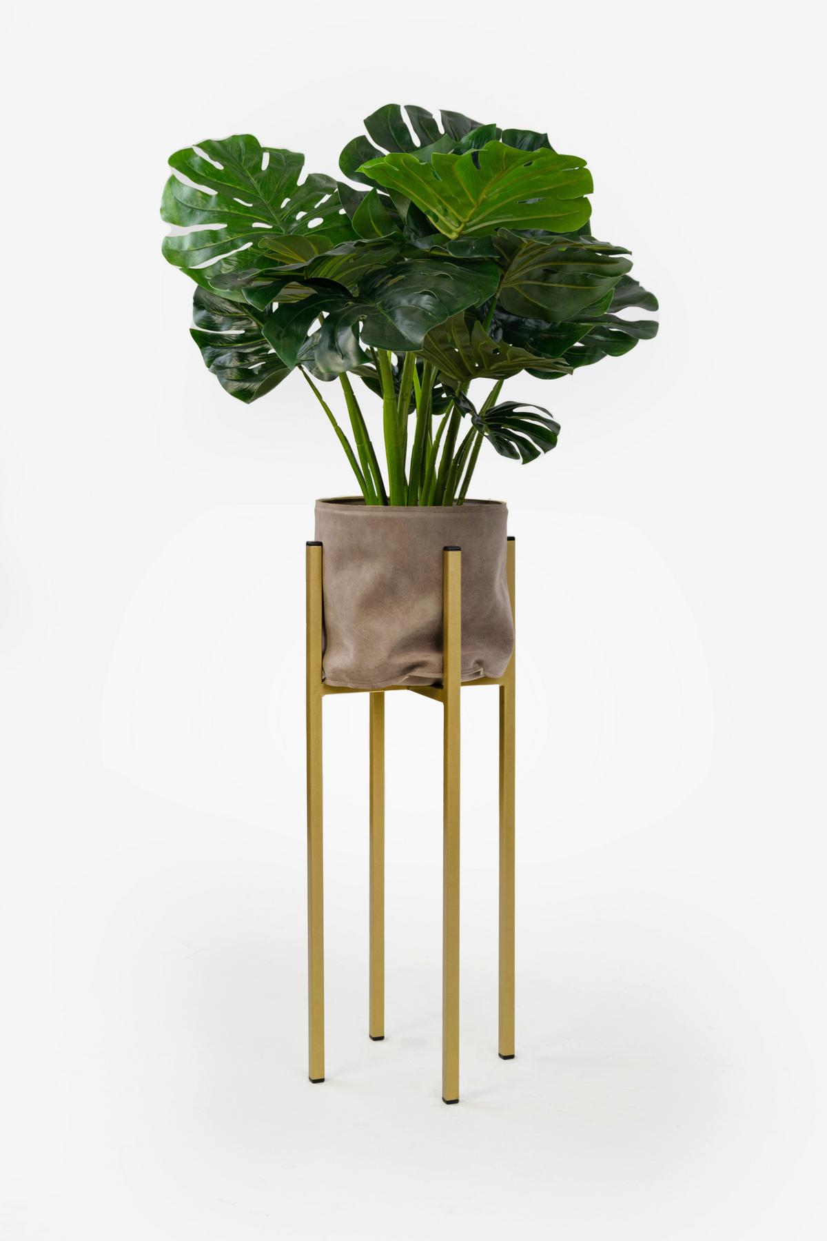 Blumenständer Aluminium Gold- Farben Bxhxt: 26x60x26 Cm - Goldfarben, Basics, Metall (26/60/26cm)