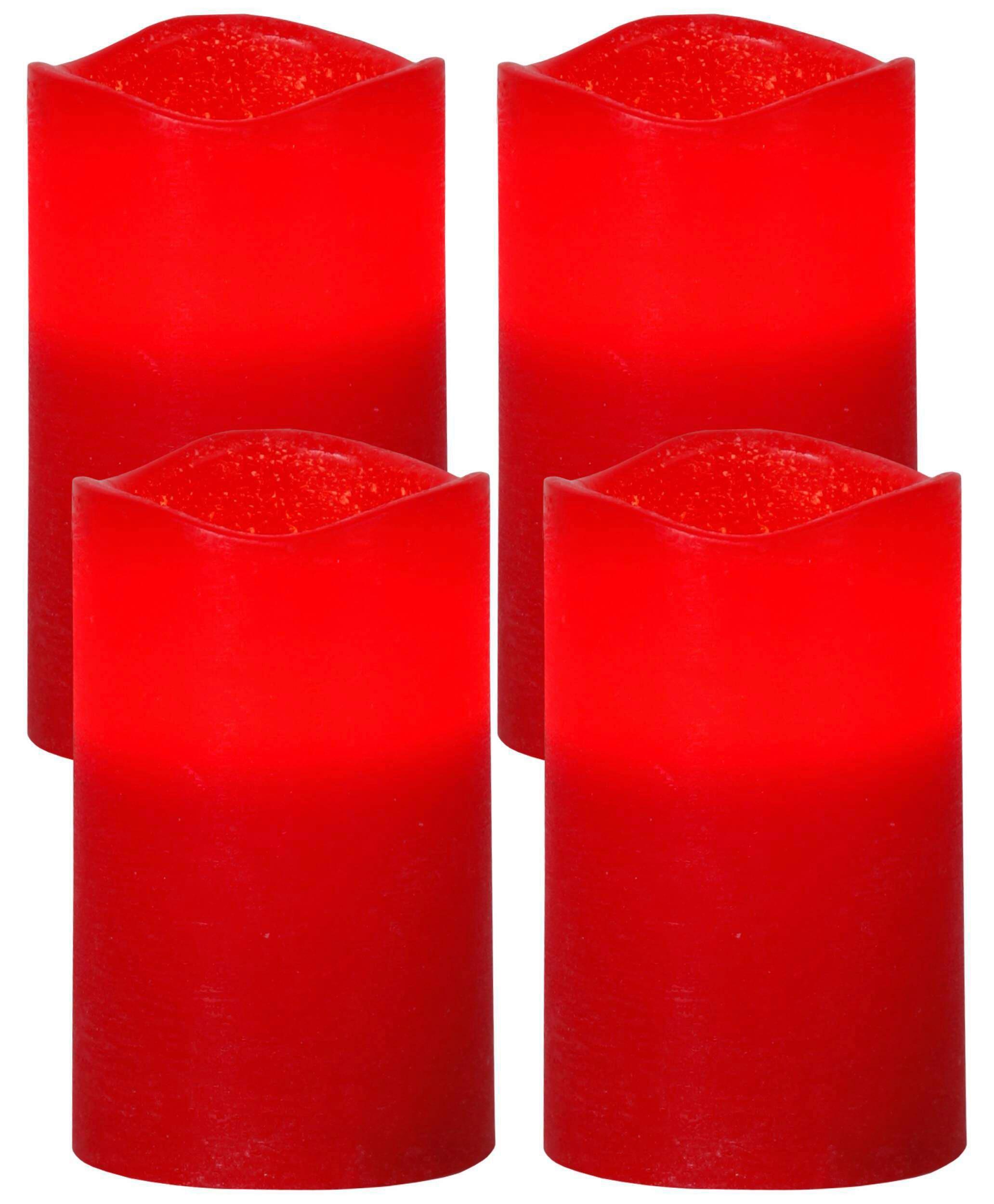 LED-Kerze 410038 May - Rot, Basics, Naturmaterialien/Kunststoff (7,5/12,5cm) - Eglo