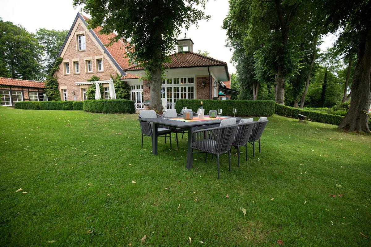 Gartenmöbel Set 7-tlg. Metall/textil Mit Kissen - Anthrazit/Grau, Basics, Textil/Metall (180/240/100/70cm) - Gardenson