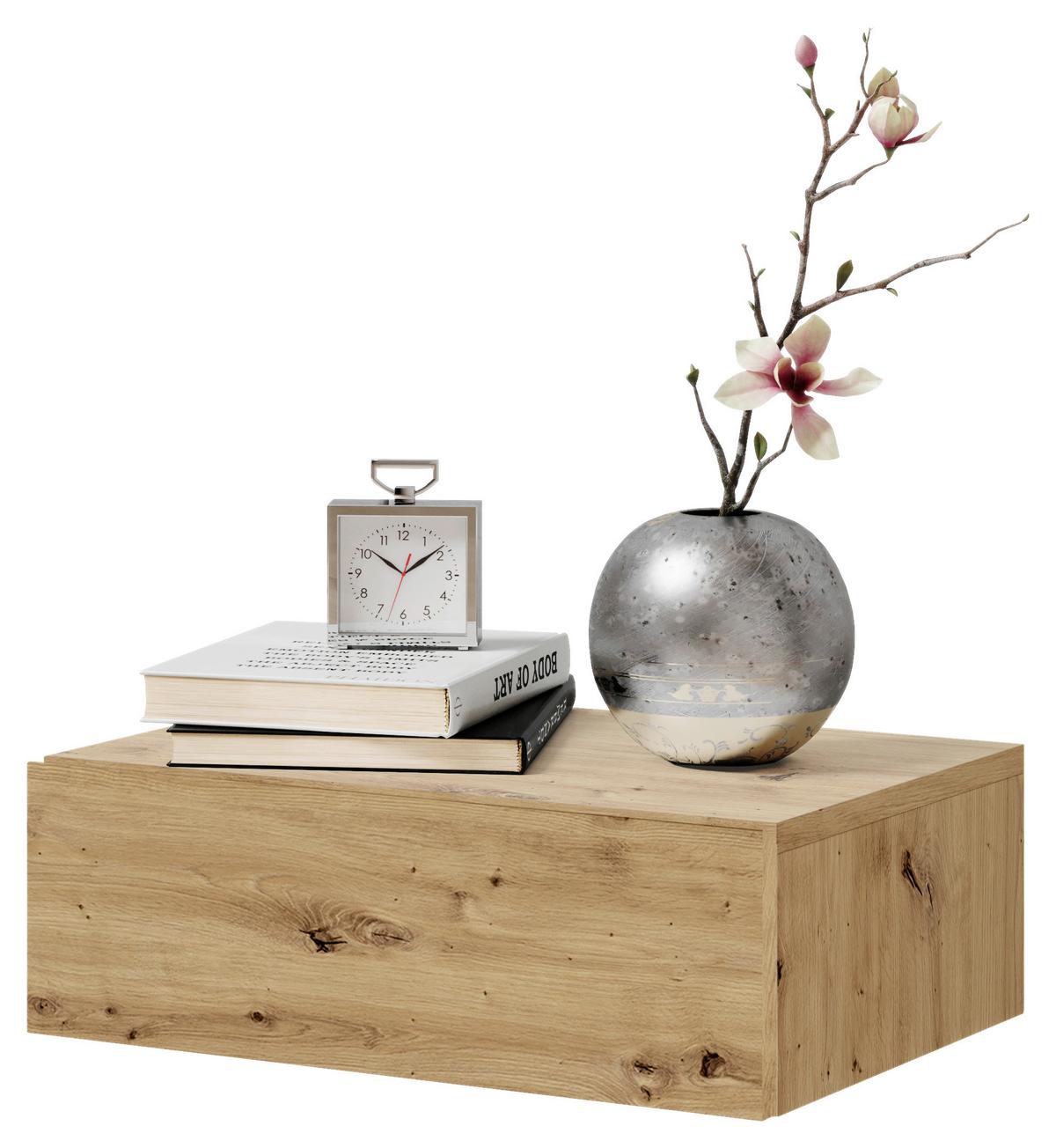 Nachkästchen Eiche Artisan H: 14 cm Tajo - Eiche Artisan, MODERN, Holzwerkstoff (42/14/30cm) - Livetastic