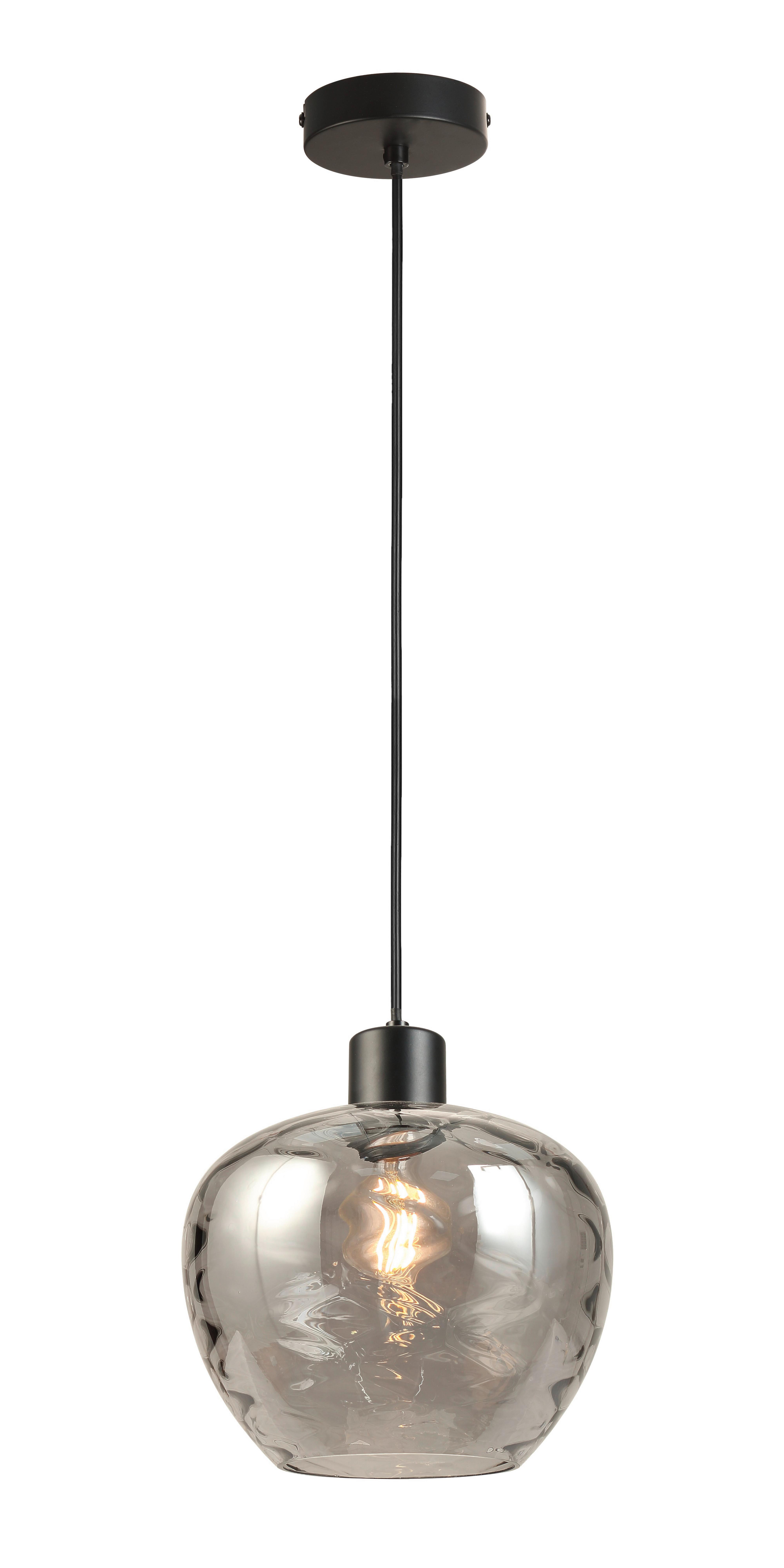 ZÁVĚSNÉ SVÍTIDLO RUZ - černá, Moderní, kov/sklo (24/120cm) - Modern Living