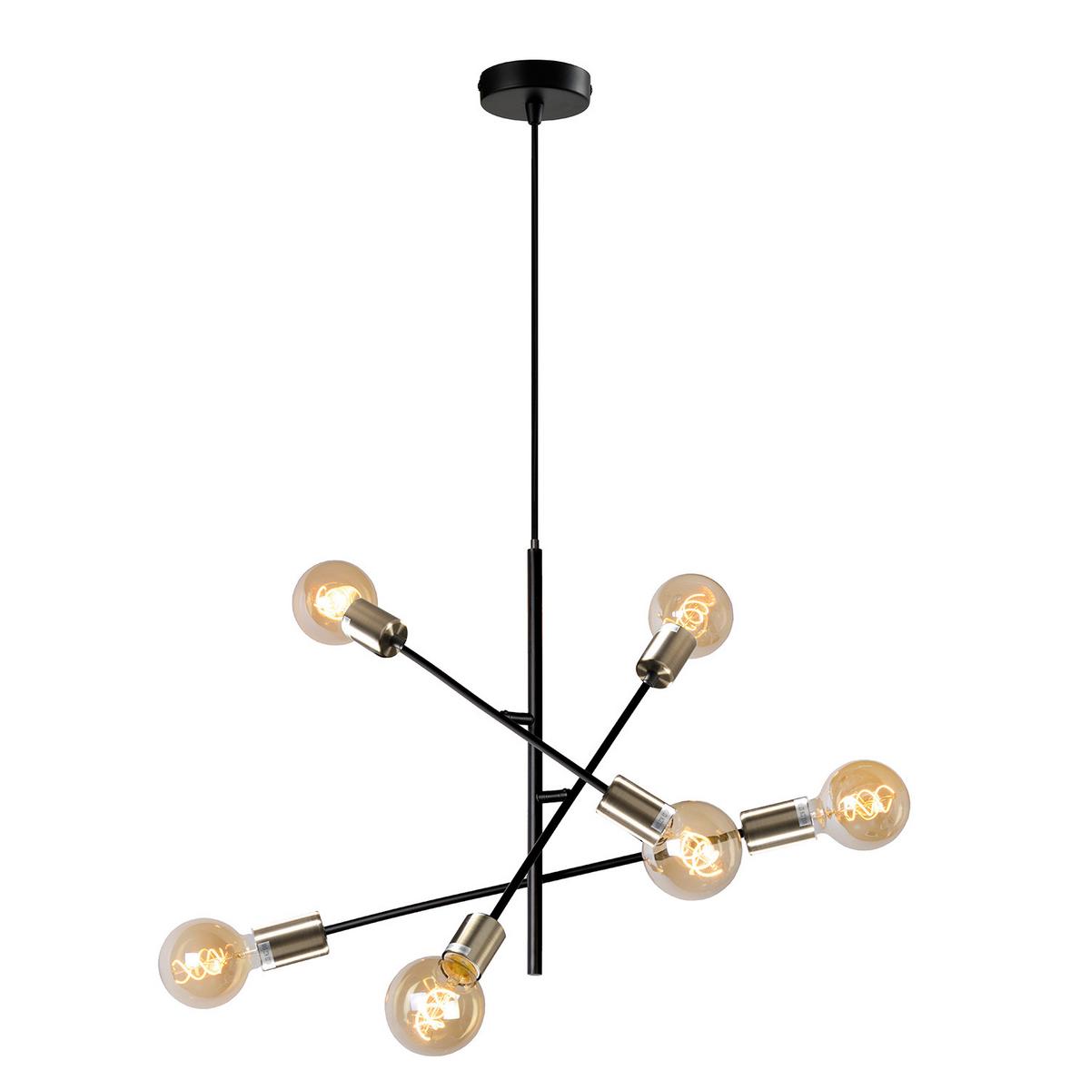 Hängeleuchte Cross Schwarz Goldfarben L: 100 Cm - Goldfarben/Schwarz, KONVENTIONELL, Metall (100/10/100cm)