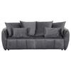 2-Sitzer-Sofa Mit Schlaffunktion Meyford B:250cm - Dunkelgrau/Schwarz, KONVENTIONELL, Textil (250/70/118cm) - MID.YOU