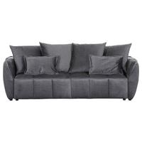 2-Sitzer-Sofa Mit Schlaffunktion Meyford B:250cm - Dunkelgrau/Schwarz, KONVENTIONELL, Textil (250/70/118cm) - MID.YOU