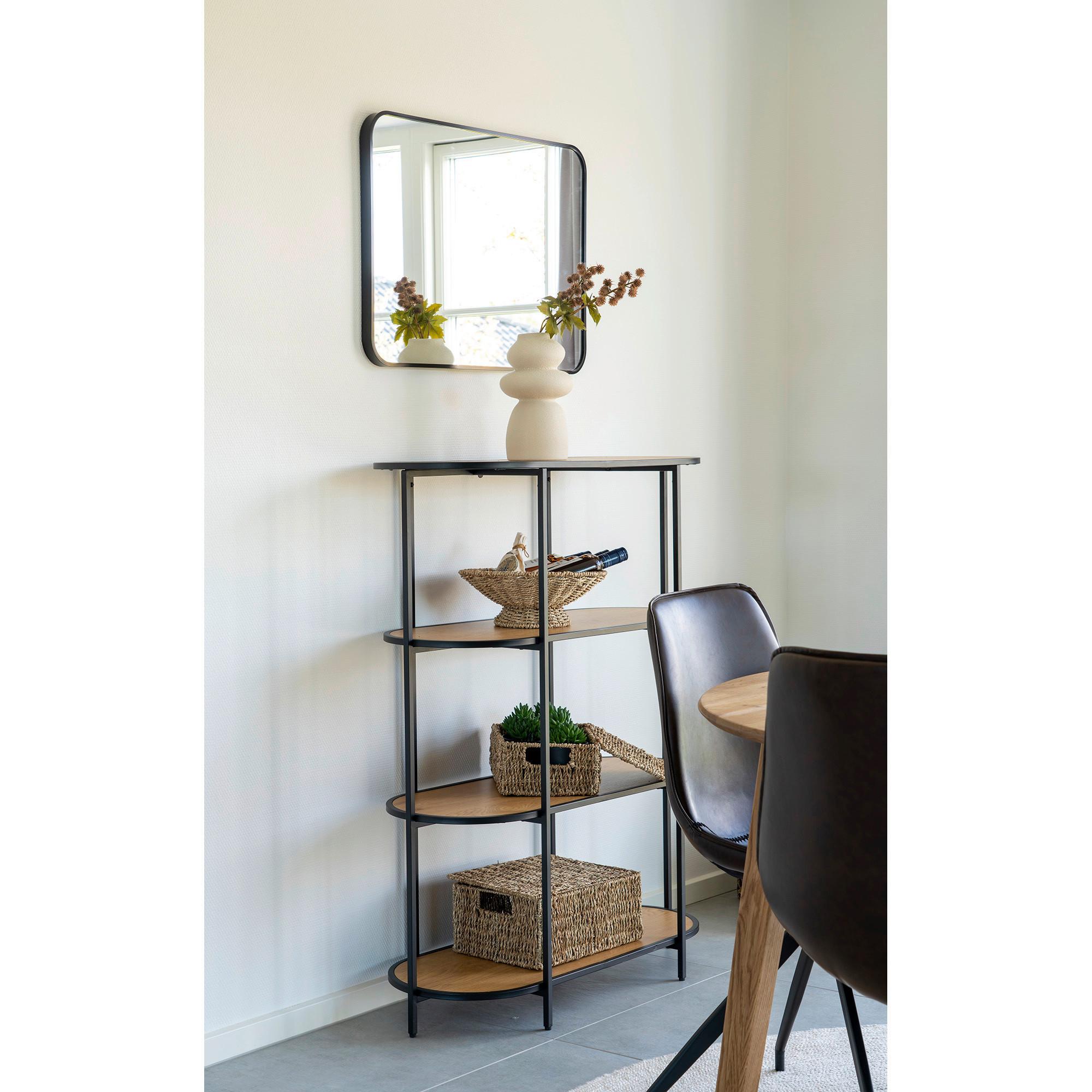 Wandspiegel Madrid Schwarz B: 70 cm - Schwarz, Basics, Glas/Metall (70/50/3cm)