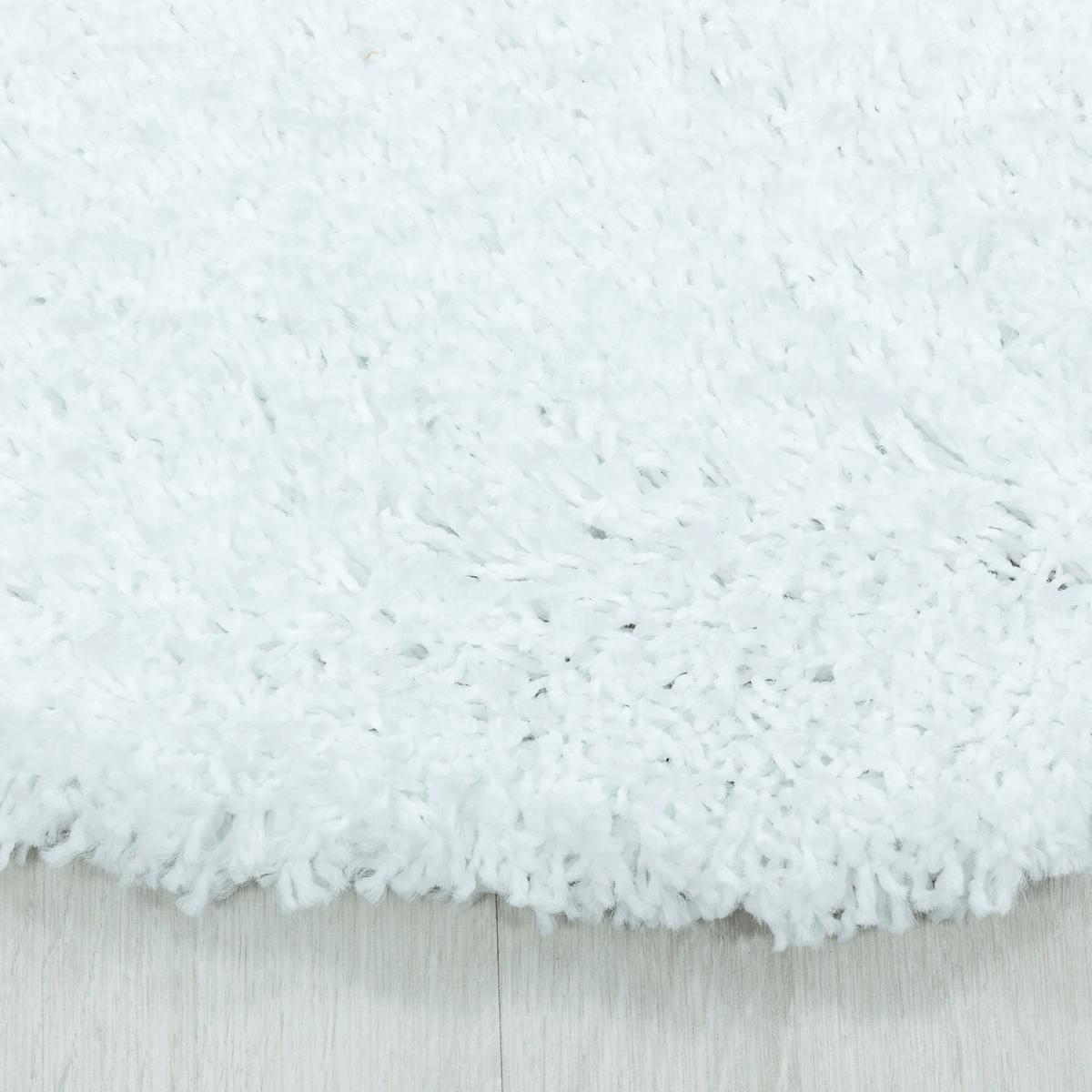 Hochflor Teppich Weiß Sydney Rund Ø 80 cm - Weiß, Basics, Textil (80cm)