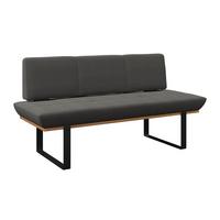 Sitzbank Tristan Webstoff schwarz, B: 170cm - Schwarz, MODERN, Holz/Textil (170/48/90cm) - James Wood