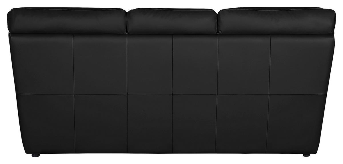 3-Sitzer-Sofa Oslo Schwarz B: 205 cm - Schwarz, Design, Leder (205/92/85cm) - Livetastic