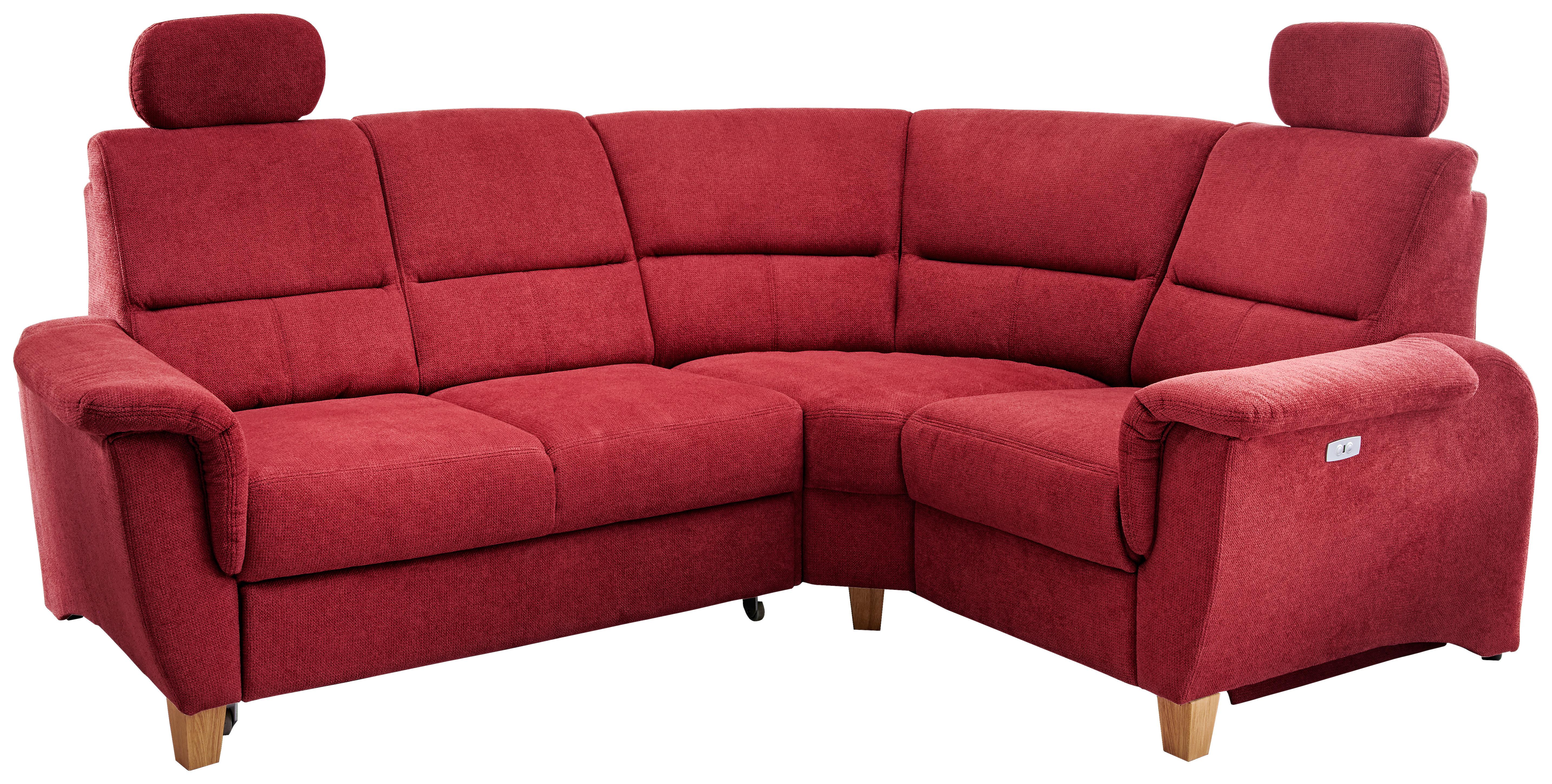 Ecksofa Parole Rot 237x186 cm - Wildeiche/Rot, KONVENTIONELL, Textil (237/186cm) - Livetastic