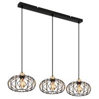 Hängeleuchte Greys Schwarz Goldfarben L: 95 cm - Goldfarben/Schwarz, Design, Kunststoff/Metall (95/28/150cm) - Globo