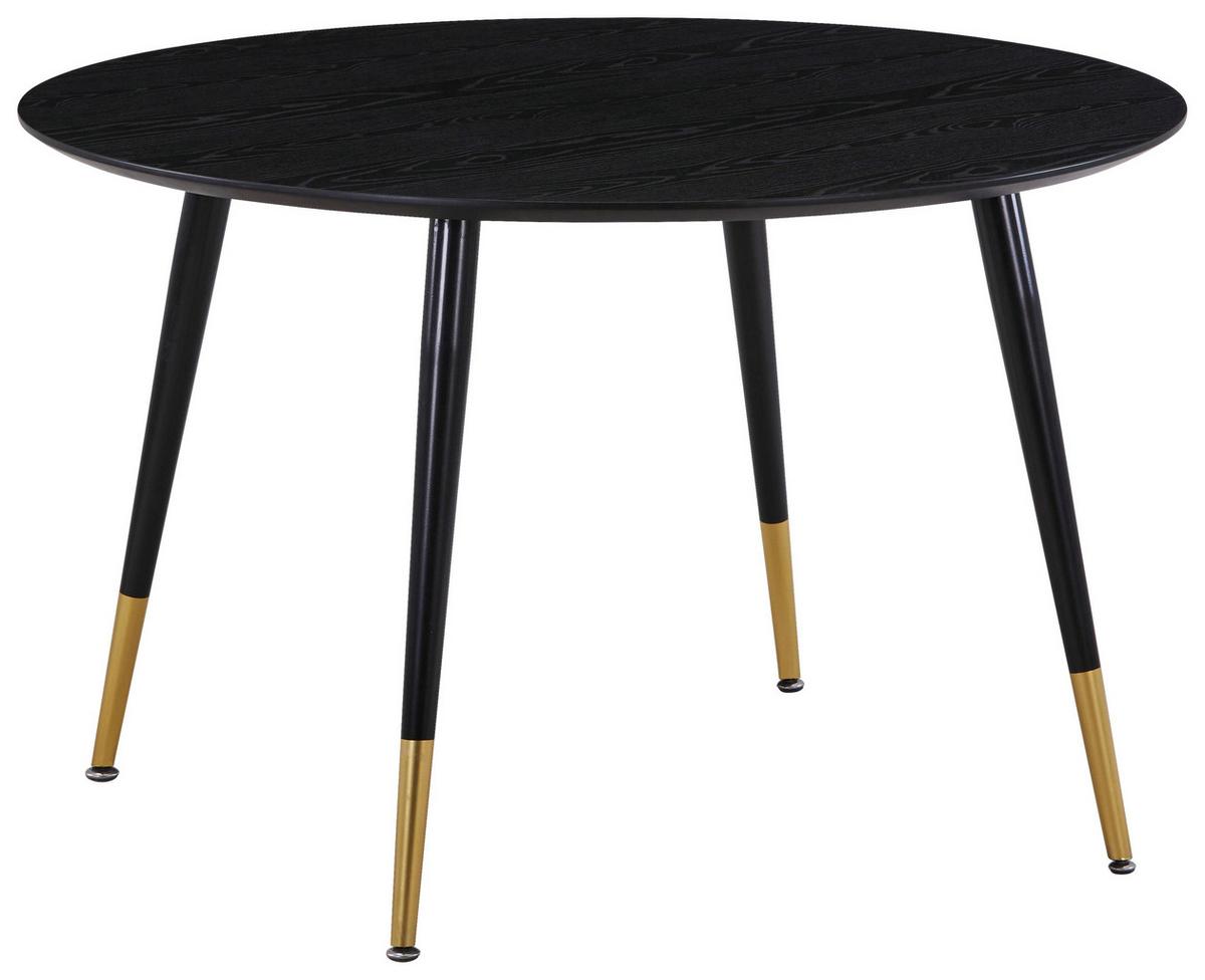 Esstisch Dipp - Messingfarben/Schwarz, Design, Holzwerkstoff/Metall (115/115/75cm) - Livetastic