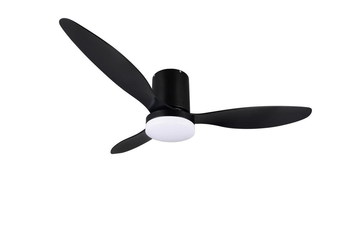 Deckenventilator Göteborg Schwarz D: 132 cm - Schwarz, KONVENTIONELL, Kunststoff (132,0/31,0cm)