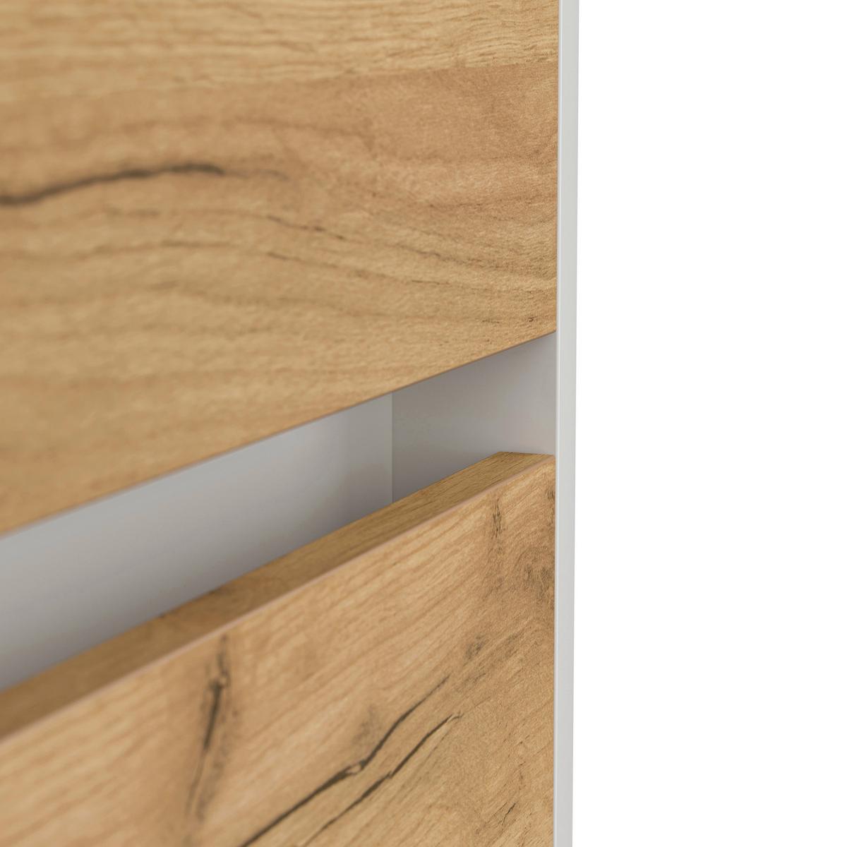 Sideboard Posseik Industrial Eichefarben/weiß B: 155 Cm - Eichefarben/Weiß Hochglanz, Design, Holzwerkstoff (155/75,8/42cm) - P & B